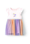 Name It Baby Girl Happi Short Sleeve Tulle Dress, Parfait Pink