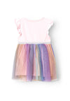Name It Baby Girl Happi Short Sleeve Tulle Dress, Parfait Pink