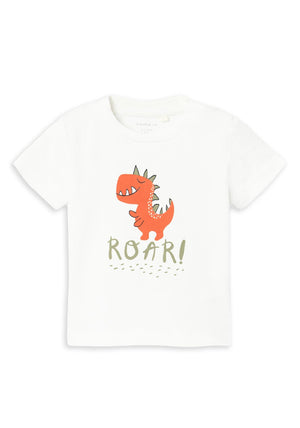 Name It Baby Boy Hikke Short Sleeve Tee, Bright White