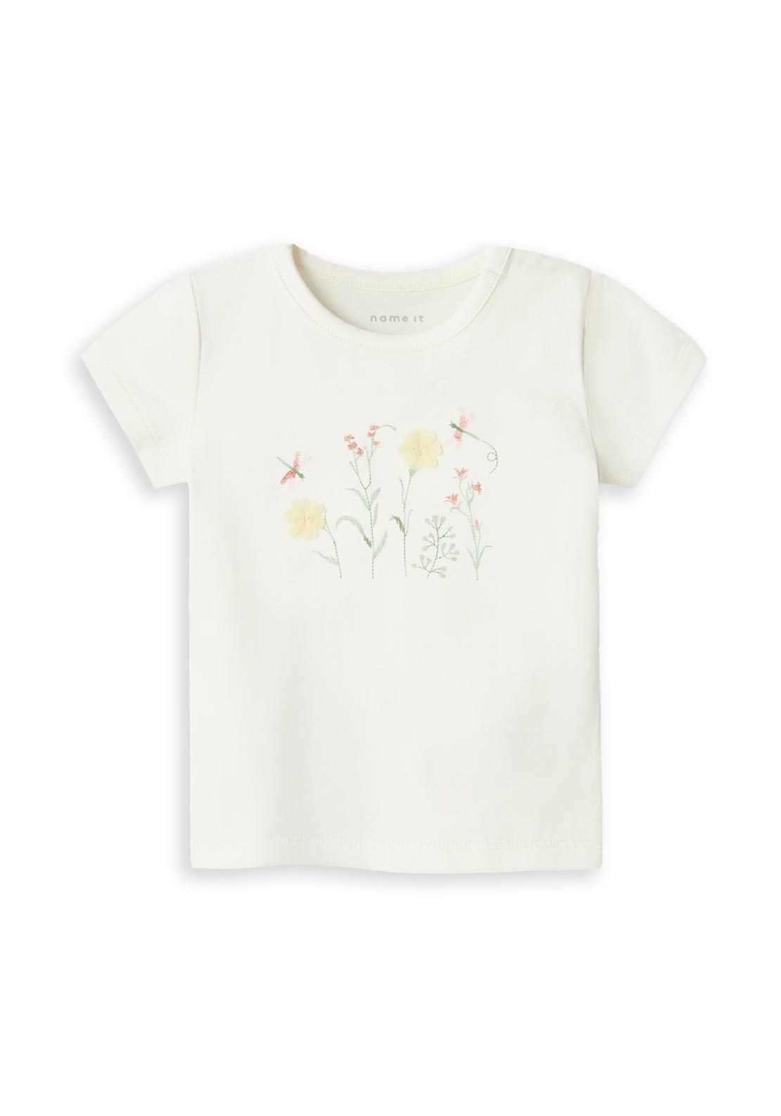 Name It Baby Girl Hyria Short Sleeve Top, Jet Stream
