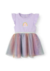 Name It Baby Girl Happi Short Sleeve Tulle Dress, Purple Rose