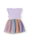 Name It Baby Girl Happi Short Sleeve Tulle Dress, Purple Rose