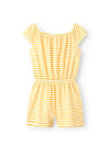 Name It Kid Girl Jinnia Cap Sleeve Floral Playsuit, Pale Marigold