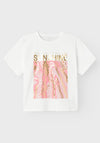 Name It Kid Girl Javase Loose Short Sleeve Top, Pink Necta