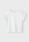 Name It Kid Girl Jaline Short Sleeve Top, Lucent White