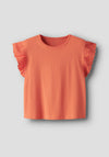 Name It Kid Girl Jaline Short Sleeve Top, Fresh Salmon