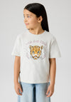 Name It Kid Girl Benna Wild and Bold Short Sleeve Tee, Grey
