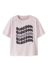 Name It Kid Girl Benna Blossom Short Sleeve Tee, Pink