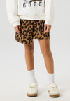 Name It Kid Girl Belate Animal Print Wrap Skort, Brown