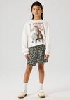 Name It Kid Girl Belate Animal Print Wrap Skort, Green
