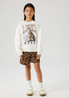 Name It Kid Girl Neo Long Sleeve Print Sweater, Off White