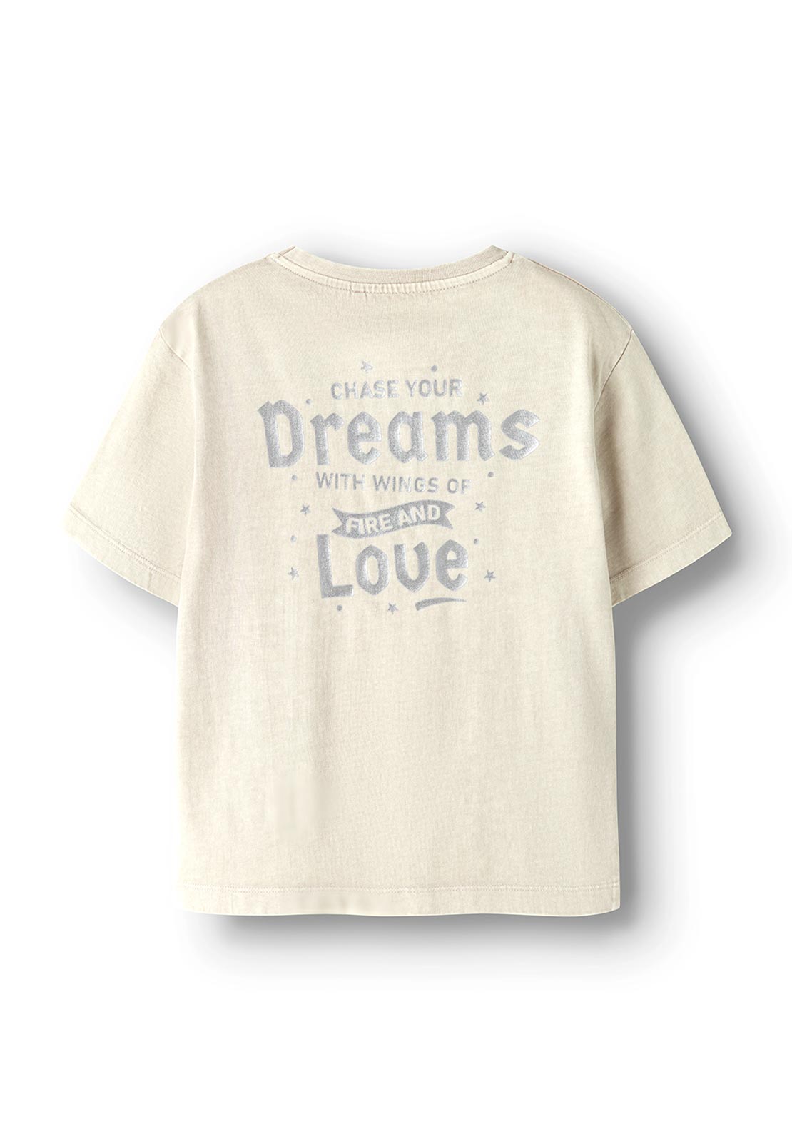 Name It Kid Girl Janta Metallic Print Short Sleeve Tee, Beige