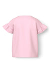 Name It Kid Girl Vilukka Short Sleeve Frill Sleeve Tee, Parfait Pink