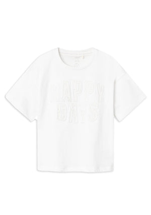 Name It Kid Girl Halaura Short Sleeve Tee, Bright White