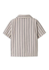 Name It Mini Boy Jax Short Sleeve Stripe Shirt, Beige
