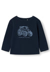 Name It Mini Girl Relle Long Sleeve Top, Dark Sapphire