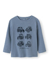 Name It Mini Girl Relle Long Sleeve Top, Flint Stone