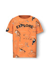 Name It Mini Boy Dennis Explore Short Sleeve Tee, Orange