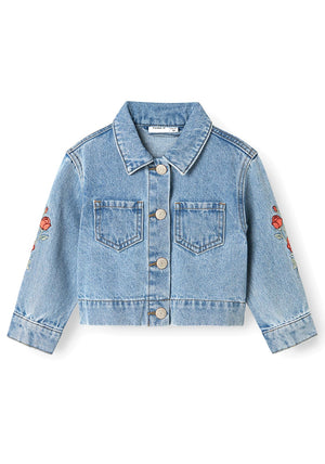 Name It Mini Girl Conny Denim Jacket, Light Blue Denim