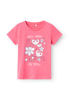 Name It Mini Girl Veen Short Sleeve Tee, Camellia Rose