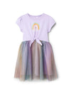Name It Mini Girl Happi Short Sleeve Tutu Dress, Purple Rose