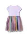 Name It Mini Girl Happi Short Sleeve Tutu Dress, Purple Rose