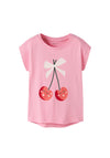 Name It Mini Girl Vigea Short Sleeve Cherry Tee, Pink