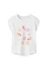 Name It Mini Girl Vigea Short Sleeve Seashell Tee, White