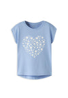 Name It Mini Girl Vigea Short Sleeve Daisy Tee, Blue