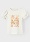 Name It Mini Girl Hellas Short Sleeve Top, Jet Stream