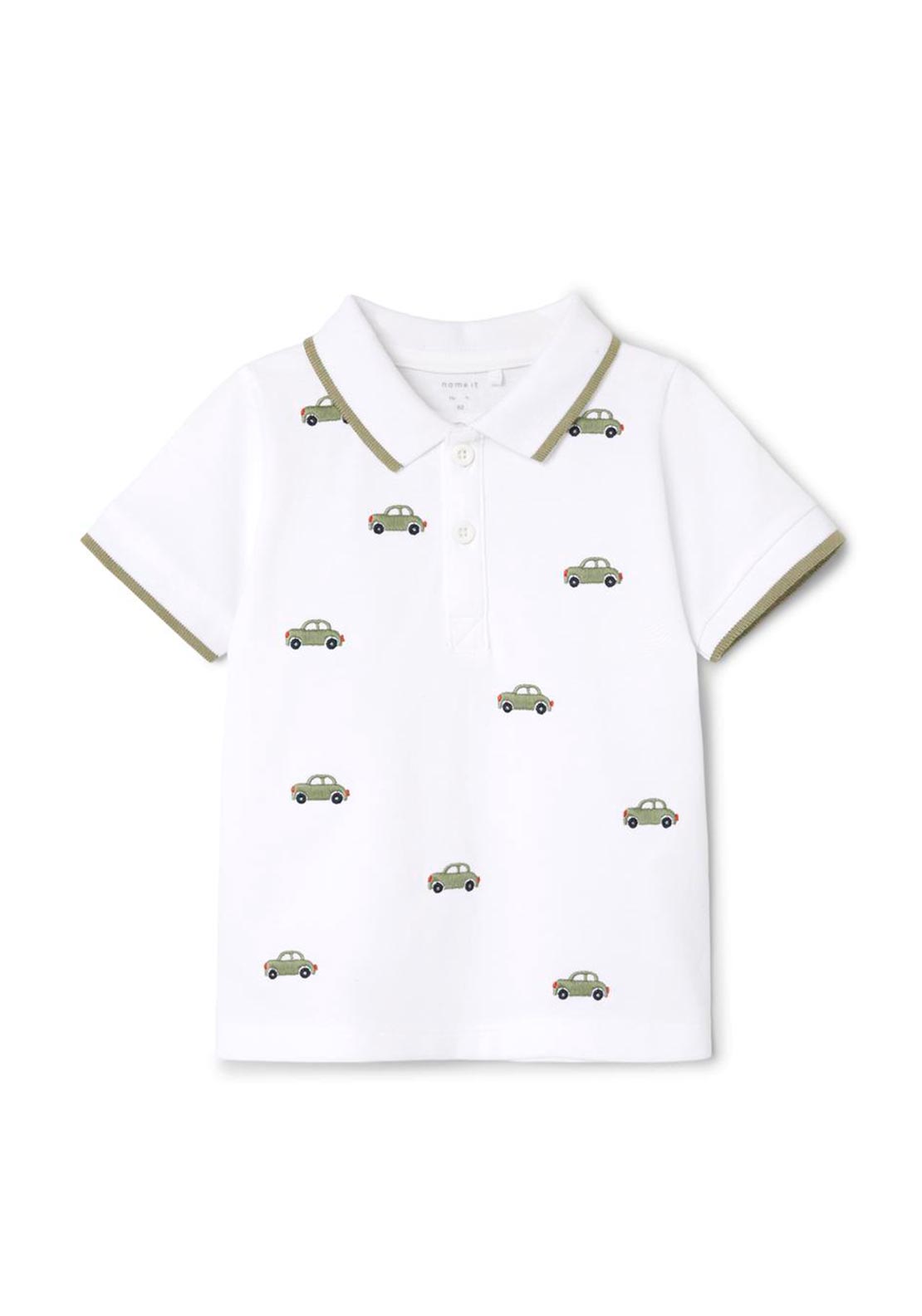 Name It Mini Boy Hakan Short Sleeve Polo, Bright White