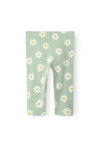 Name It Mini Girl Vivian Floral Capri Legging, Silt Green
