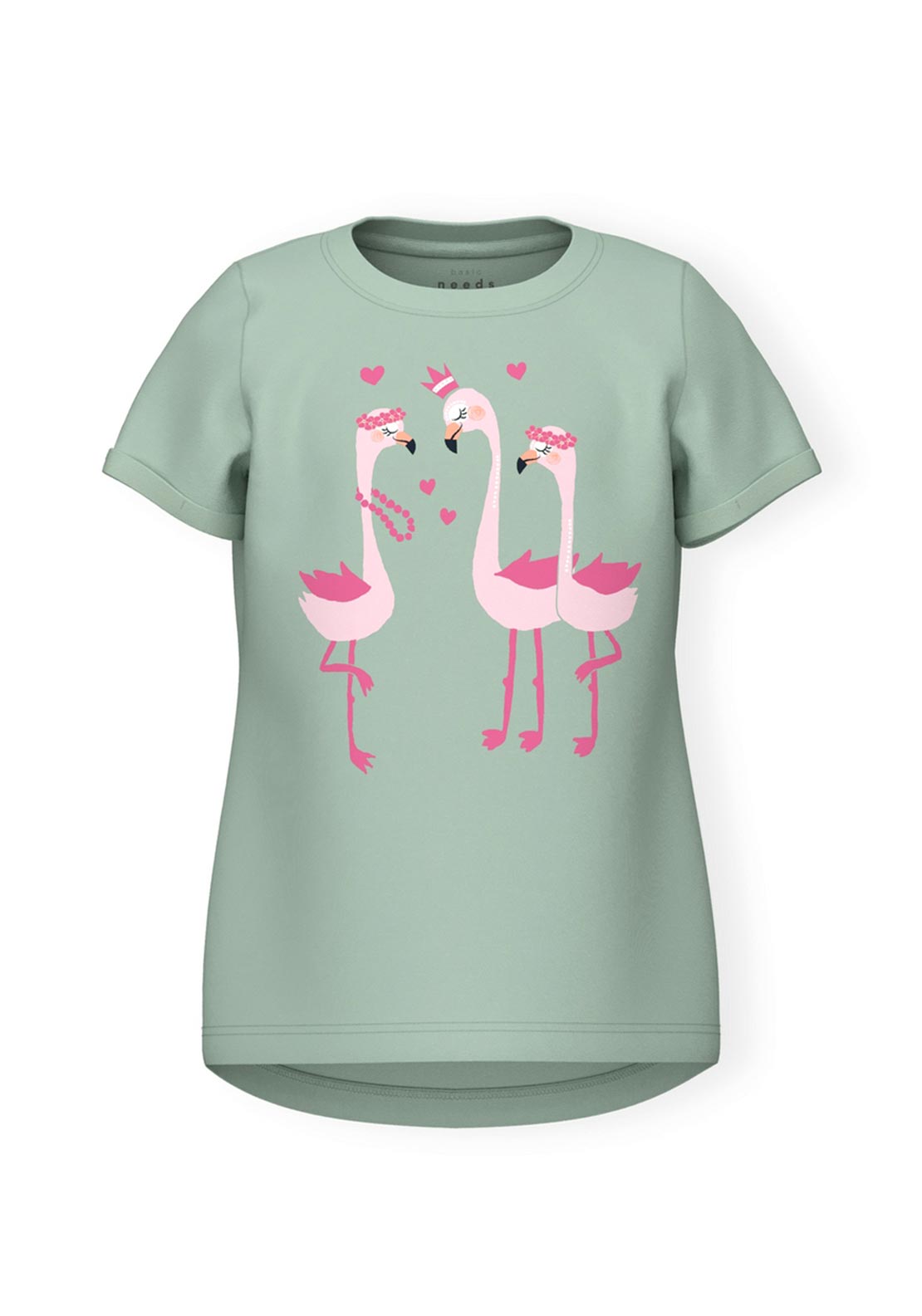 Name It Mini Girl Vix Short Sleeve Tee, Silt Green
