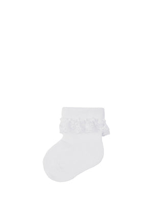 Name It Baby Girl Agna Frill Sock, Bright White