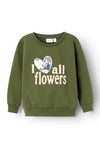 Name It Mini Girl Ofelina Long Sleeve Sweater, Rifle Green