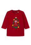 Name It Baby Girl Christmas Long Sleeve Top, Jester Red