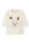 Name It Baby Girl Christmas Long Sleeve Top, Jet Stream
