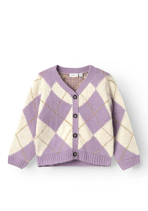 Name It Mini Girl Sininna Knit Cardigan, Lavendar Mist