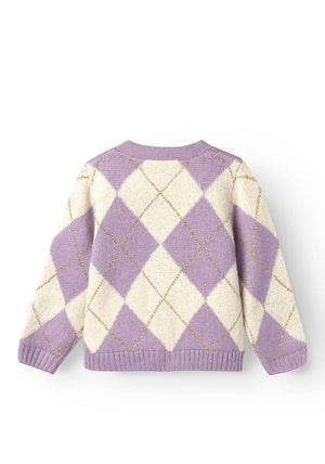 Name It Mini Girl Sininna Knit Cardigan, Lavendar Mist