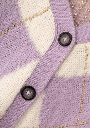 Name It Mini Girl Sininna Knit Cardigan, Lavendar Mist