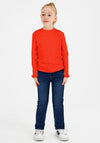 Name It Kid Girl Rib Knit Long Sleeve Top, Cherry Tomato