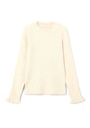 Name It Kid Girl Rib Knit Long Sleeve Top, Buttercream