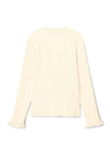 Name It Kid Girl Rib Knit Long Sleeve Top, Buttercream