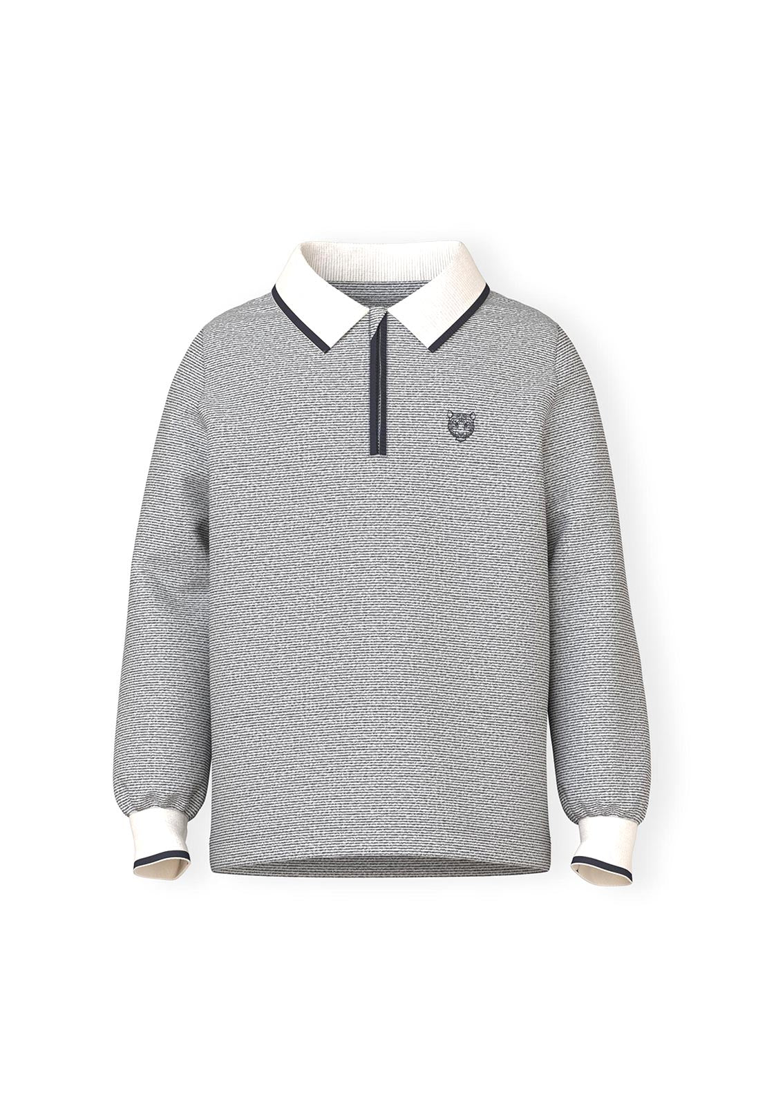 Name It Mini Boy Sirius Long Sleeve Polo Shirt, India Ink