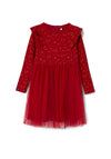 Name It Mini Girl Royane Long Sleeve Dress, Jester Red