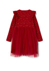 Name It Mini Girl Royane Long Sleeve Dress, Jester Red