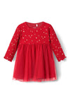 Name It Baby Girl Royana Long Sleeve Dress, Jester Red