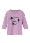 Name It Baby Girl Salvie Long Sleeve Top, Lavendar Mist