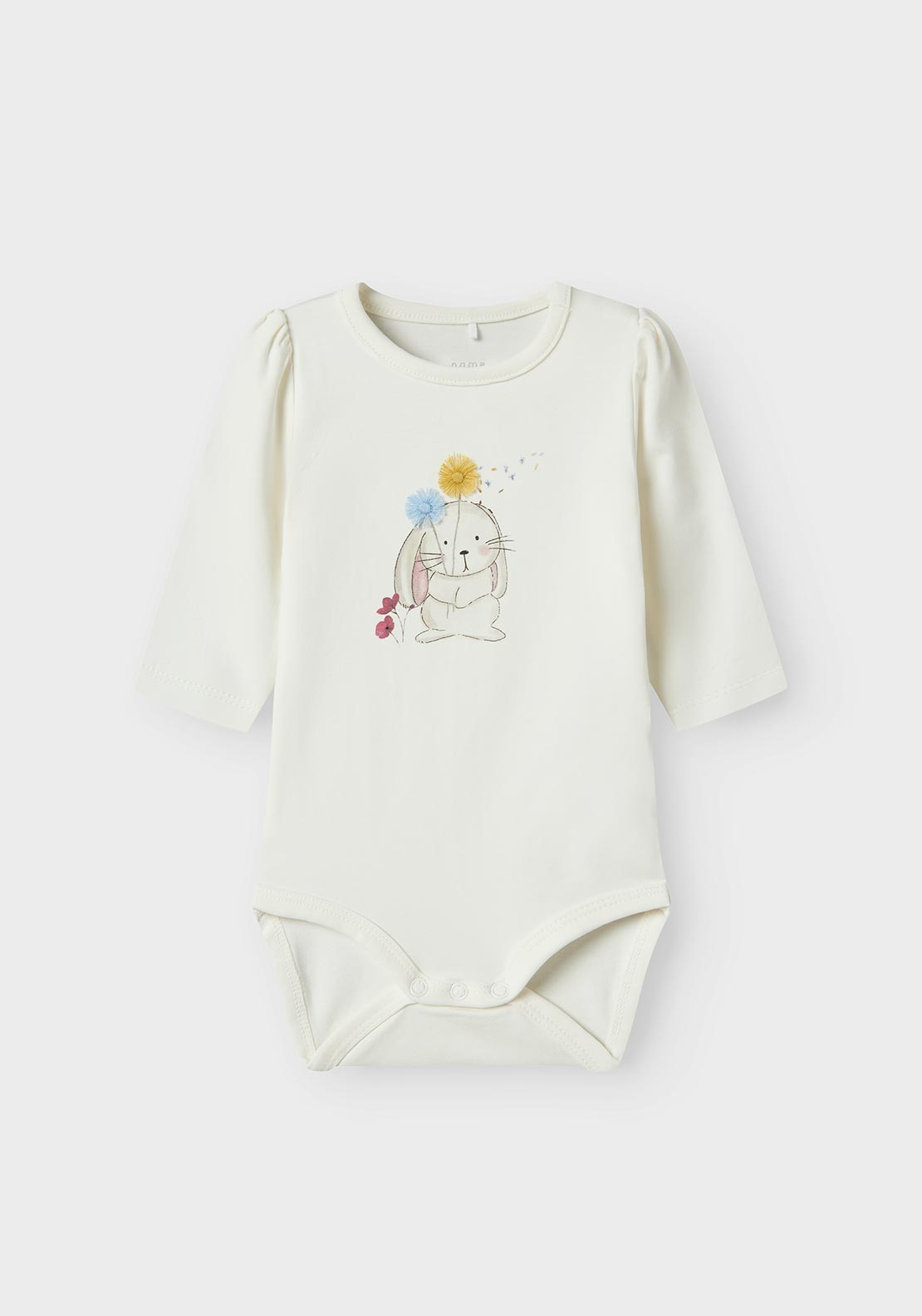 Name It Baby Girl Korn Long Sleeve Bodysuit, Cloud Dancer