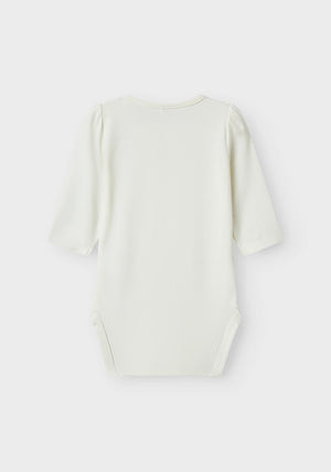 Name It Baby Girl Korn Long Sleeve Bodysuit, Cloud Dancer